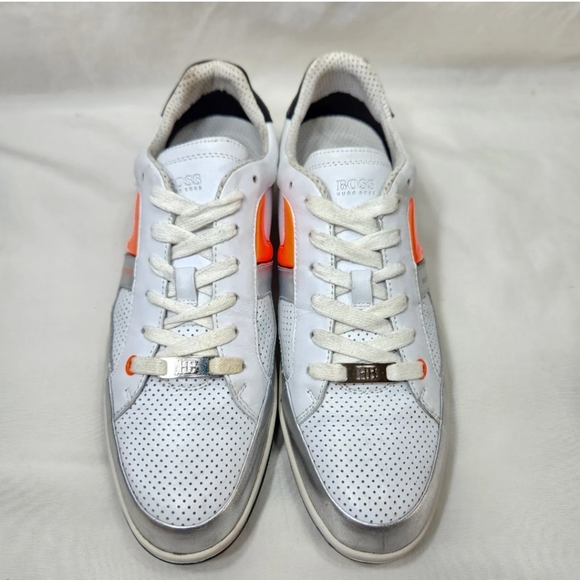 HUGO BOSS X McLaren 30 Years RARE Leather Sneakers Sz 41 / 8 US White Silver main image 8